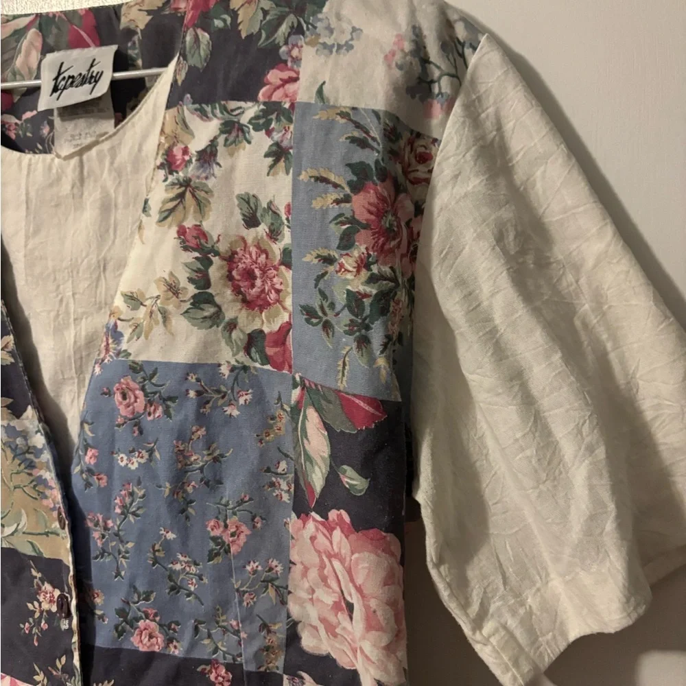 Cottagecore Vintage Soft Girl Tapestry Floral Patchwork Set 2 Piece - Picture 4 of 10
